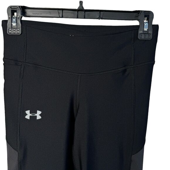 Under Armour Small Compression Capris Leggings Heat Gear Mesh Insert Black Women - Picture 2 of 8